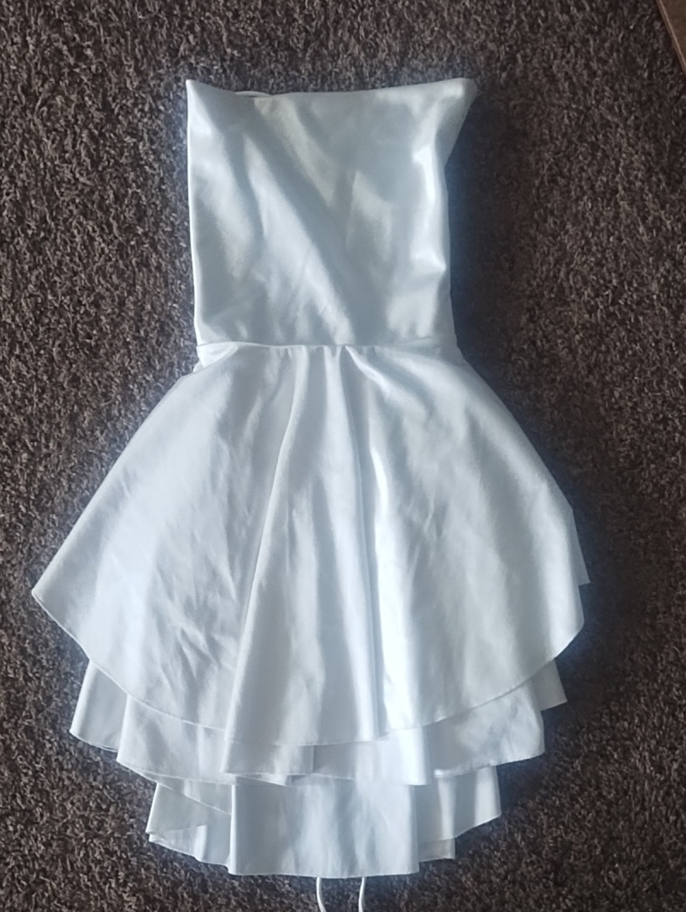 White Strapless Tiered Party Dress for Girls